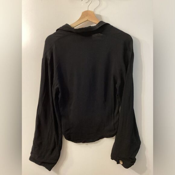 Nanushka Long Sleeve Black Button-Down Shirt Women’s Size M - Picture 8 of 13